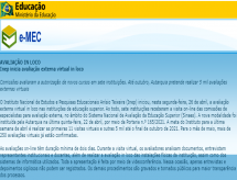 INEP emite comunicado, na caixa de mensagens do Sistema e-MEC, sobre o início e previsão das Avaliações Externas Virtuais in loco