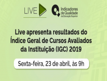 INEP realizará, nesta sexta-feira (23/04) às 9:00 horas, uma Live para a divulgação dos resultados do IGC 2019